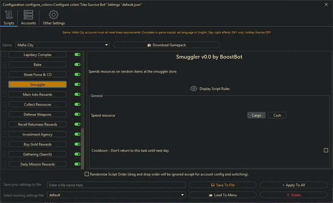 Mafia City Bot - Smuggler