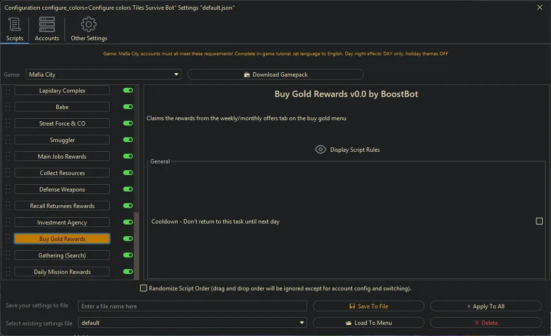 Mafia City Bot - Buy Gold Rewards