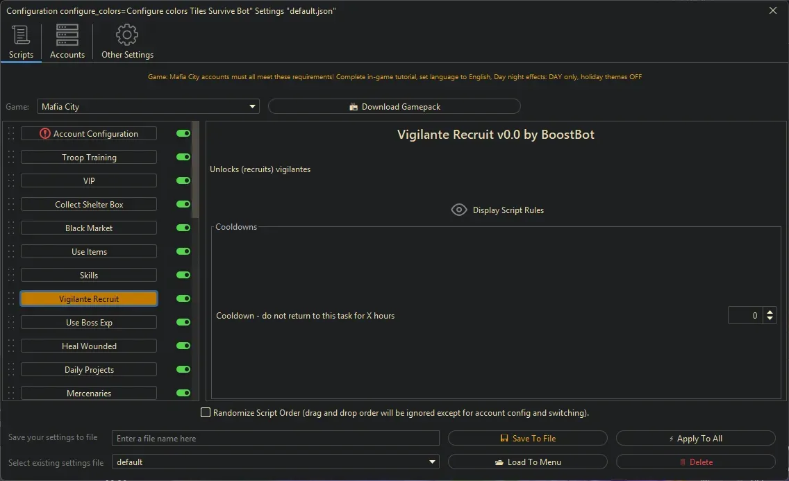 Mafia City Bot - Vigilante Recruit