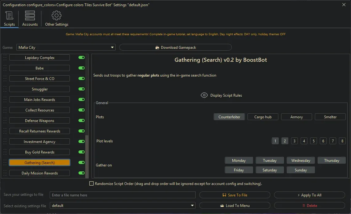Mafia City Bot - Gathering (Search)